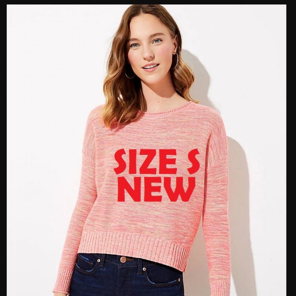 New Size Small LOFT sweater. 100% Cotton SOFT pink knit S Women's long sleeve